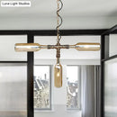 DecorBites™ Farmhouse Style Smoke Gray/Blue Bottle Ceiling Lighting - Glass Hanging Lamp (3/4/5 Lights) in Aged Silver/Black