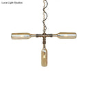 DecorBites™ Farmhouse Style Smoke Gray/Blue Bottle Ceiling Lighting - Glass Hanging Lamp (3/4/5 Lights) in Aged Silver/Black