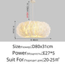 Decorbites feather decor led chandelier white bedroom pendant light