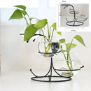 Gold flamingo metal vase with glass bowl living room home decor