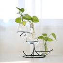 Gold flamingo metal vase with glass bowl living room home decor