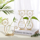 Gold flamingo metal vase with glass bowl living room home decor