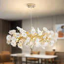 DecorBites™ Floral French White Ceramic Chandelier - Romantic Home Décor