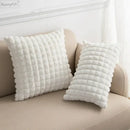 Decorbites fluffy faux fur cushion cover living room cream & brown