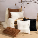 Decorbites fluffy faux fur cushion cover living room cream & brown