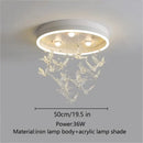 Decorbites flying bird white crystal ceiling light for bedroom