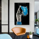 Cristiano ronaldo blue watercolor football star posters bedroom decor