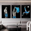Cristiano ronaldo blue watercolor football star posters bedroom decor