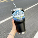 DecorBites™ Freeze Thermos Bottle Straw Stainless Steel Tumbler 30oz - Ice Mountain Cup
