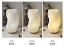 French cream pleated desk lamp for bedroom with wooden base