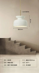 Decorbites french minimalist off-white ribbed chandelier dining room