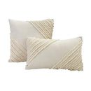 Decorbites fringed geometry cream embroidered cushion cover living room