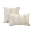 Decorbites fringed geometry cream embroidered cushion cover living room