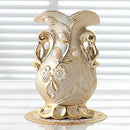 DecorBites™ Frosted Porcelain Flower Vase for Home Decor