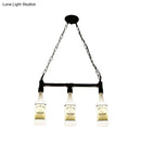 DecorBites™ Frosted White Glass Island Lamp - Loft Style, Black Wine Bottle Design - Perfect for Restaurants, Ceiling Suspension Lighting