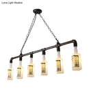 DecorBites™ Frosted White Glass Island Lamp - Loft Style, Black Wine Bottle Design - Perfect for Restaurants, Ceiling Suspension Lighting