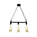 DecorBites™ Frosted White Glass Island Lamp - Loft Style, Black Wine Bottle Design - Perfect for Restaurants, Ceiling Suspension Lighting