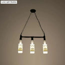 DecorBites™ Frosted White Glass Island Lamp - Loft Style, Black Wine Bottle Design - Perfect for Restaurants, Ceiling Suspension Lighting