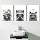 DecorBites™ Funny Animal Bathroom Canvas Wall Art