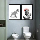 DecorBites™ Funny Animal Bathroom Canvas Wall Art