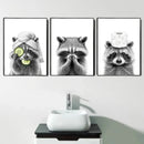 DecorBites™ Funny Animal Bathroom Canvas Wall Art