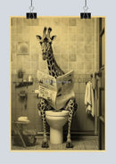 DecorBites™ Funny Animal Bathroom Poster for DIY Home Decor