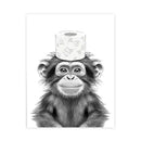 DecorBites™ Funny Animal Bathroom Wall Art Canvas Print