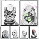 DecorBites™ Funny Animal Bathroom Wall Art Print