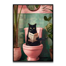DecorBites™ Funny Bathroom Cat Canvas Wall Art