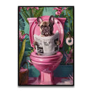 DecorBites™ Funny Bathroom Cat Canvas Wall Art