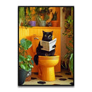 DecorBites™ Funny Cat Bathroom Canvas Wall Art