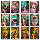 DecorBites™ Funny Cat Bathroom Canvas Wall Art
