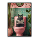 DecorBites™ Funny Cat Bathroom Canvas Wall Art
