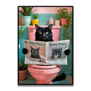 DecorBites™ Funny Cat Bathroom Wall Art Poster