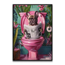 DecorBites™ Funny Cat Bathroom Wall Art Print