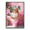 DecorBites™ Funny Cat Bathroom Wall Art Print
