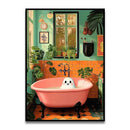 DecorBites™ Funny Cat Bathroom Wall Art Print