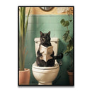 DecorBites™ Funny Cat Bathroom Wall Art Print