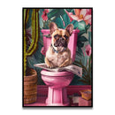 DecorBites™ Funny Cat Reading on Toilet Wall Art