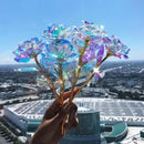 Decorbites galaxy rose iridescent blue & purple wedding centerpiece