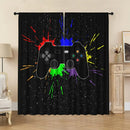 Decorbites game console handle curtains black & rainbow bedroom decor