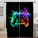 Decorbites game console handle curtains black & rainbow bedroom decor