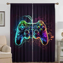 Decorbites game console handle curtains black & rainbow bedroom decor