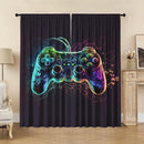 Decorbites game console handle curtains black & rainbow bedroom decor