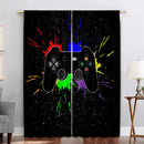 Decorbites game console handle curtains black & rainbow bedroom decor