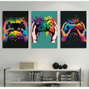 DecorBites™ Gamer Room Decor Set - Graffiti Gamepad Canvas Prints