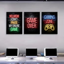 DecorBites™ Gamer Room Decor Set - Graffiti Gamepad Canvas Prints