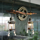 Decorbites gear industrial chandelier pendant for dining room