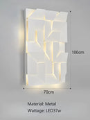 Decorbites geometric art white wall lamp for bedroom living room