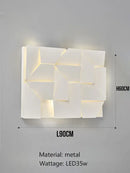 Decorbites geometric art white wall lamp for bedroom living room